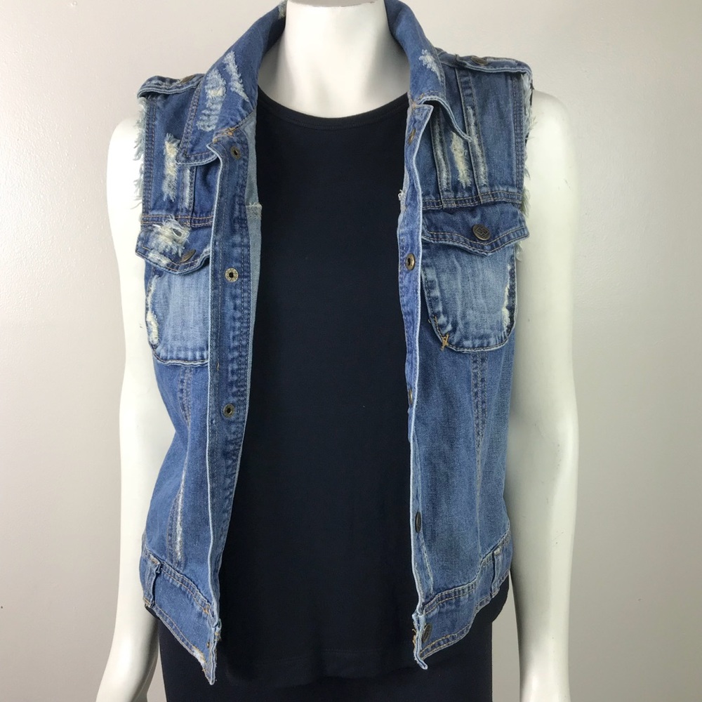 Free People Distressed Boho Crochet Back Vest